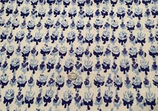 1.5YD JOHN ROBSHAW TEXTILES Kiki Hand Block Print 60% Linen Fabric $375 Retail