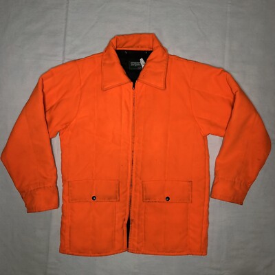 Vintage Saftbak Blaze Orange Hunting Jacket  Coat Front Pockets Men s M 38-40