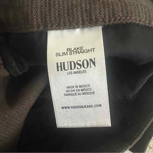 Hudson Jeans Blake Slim Straight Pants Dark Brown Pinstriped Size 40 New w/ Tags - Picture 10 of 11