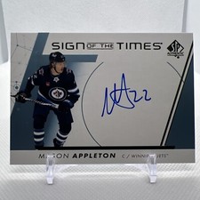 Mason Appleton 2022-23 SP Authentic Sign of Times Winnipeg Jets