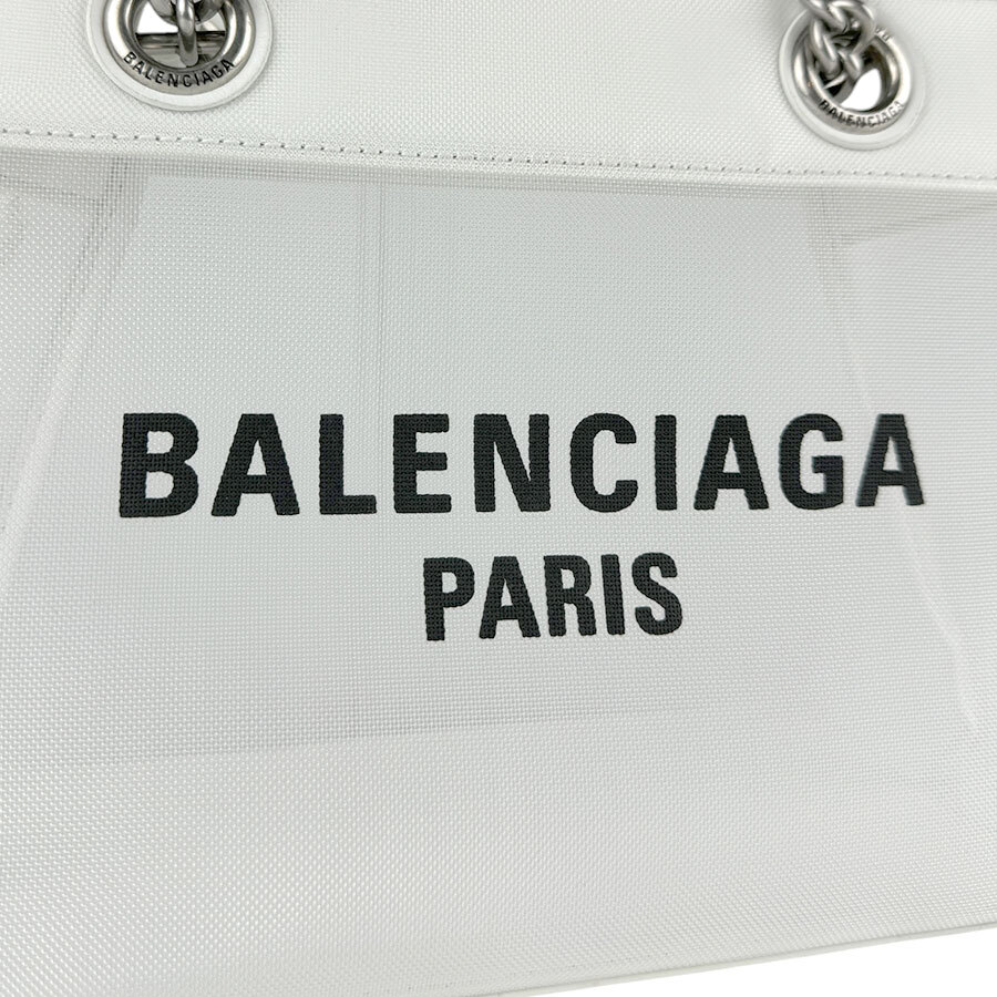 Auth BALENCIAGA Duty Free Shoulder Bag White Leather