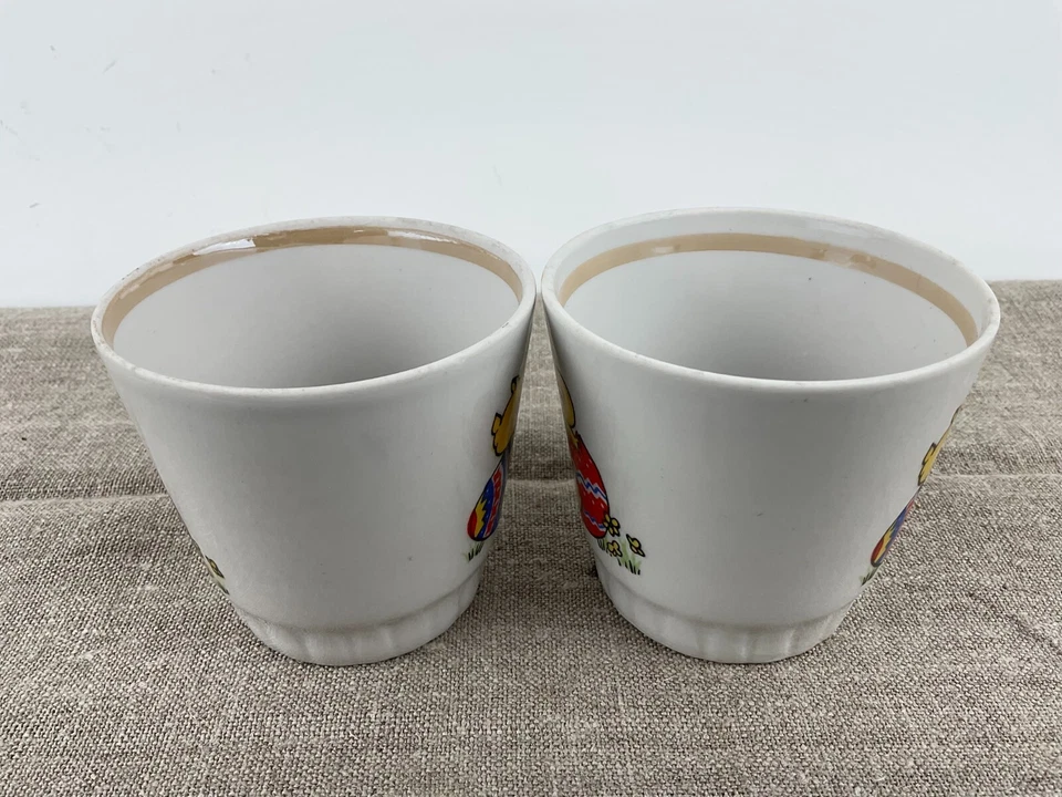 Antiguo Juego de 2 Tazas de Café Pequeñas Tazas de Té de Porcelana Ucraniano Vintage Regalo de Pascua Foto 3 de 4