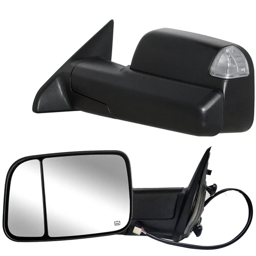 Towing Mirrors For 2012  2013 Dodge Ram 1500 2500 3500 Power Heated Turn Signal