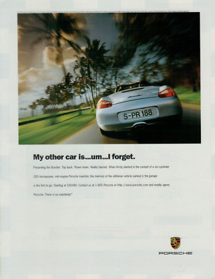 1997 Porsche Boxster My Other Car Is Um I Forget Photo Original Color Print Ad