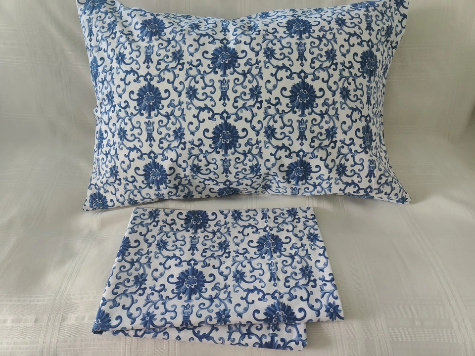 Ralph Lauren PORCELANA ROSETA AZUL 2 ESTANDARD Fundas de Almohada ¡¡Nuevas!!! Foto 2 de 4