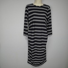 Asos Maternity dress US10 UK 14 STRETCH navy blue white striped body con