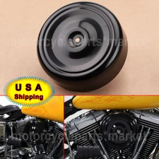 Gloss Black 7" Round Ripple Air Cleaner Cover Kit for Harley Motorcycle Customs