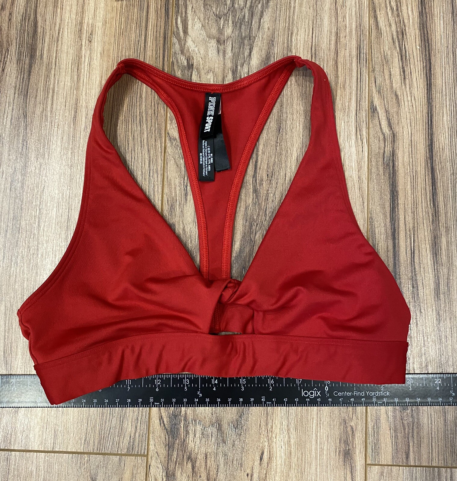 PINK Victoria’s Secret Twist Front Gym to Swim Sports Bra Bikini Top Sz