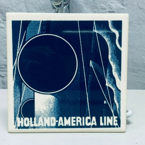 Holland America Line Cruise Ship 4 Square Tile Ceramic Drink Coasters Set C - Picture 5 of 10