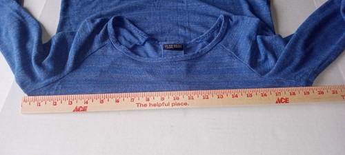 Nomadic Traders Top Womens Size M/L Pleated Back 3/4 Roll Tab Sleeves Blue - Picture 13 of 15