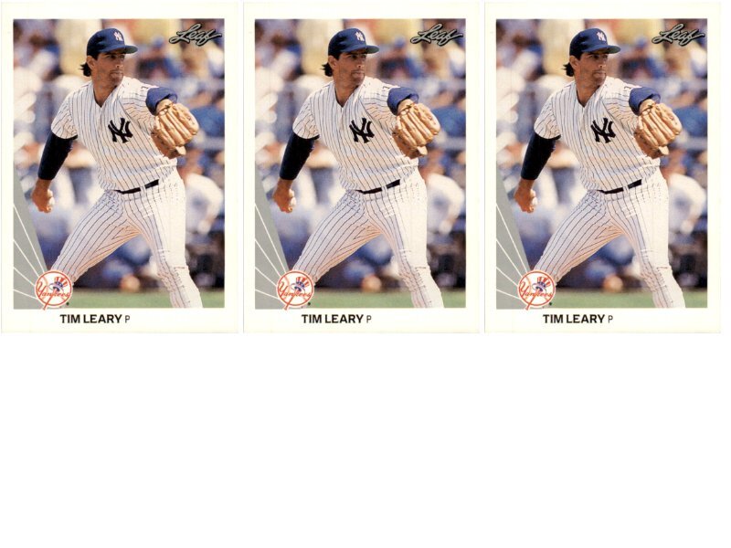 (3) 1990 Leaf #148 Tim Leary New York Yankees Card Lot