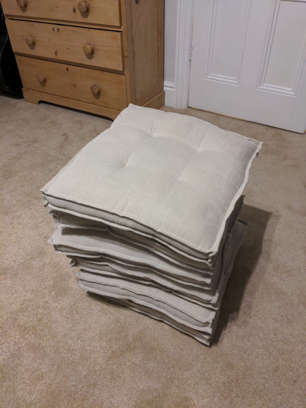 Cartmel Linen Seat Pads x6 Chair Cushions eBay