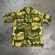Vintage 60s Barefoot Paradise Floral Hawaiian Shirt Large Loop Collar