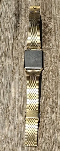 VTG Citizen Mens Rectangle 8" Watch 4031-S01256 Gold Tone Black Dial Classic - Picture 3 of 8
