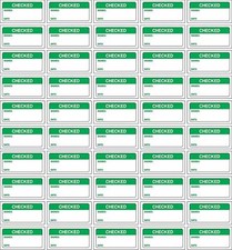  Quality control labels Checked signed and date