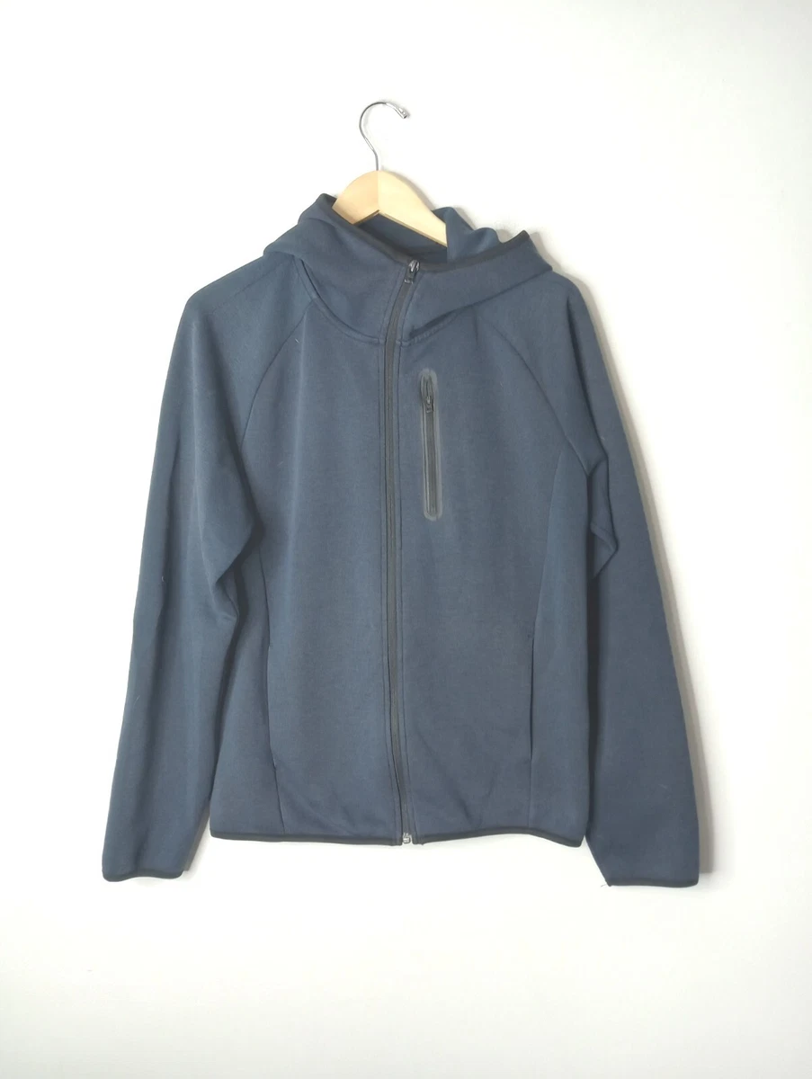 UNIQLO Men s Medium Blue Dry Stretch Full Zip Hoodie Navy Blue eBay