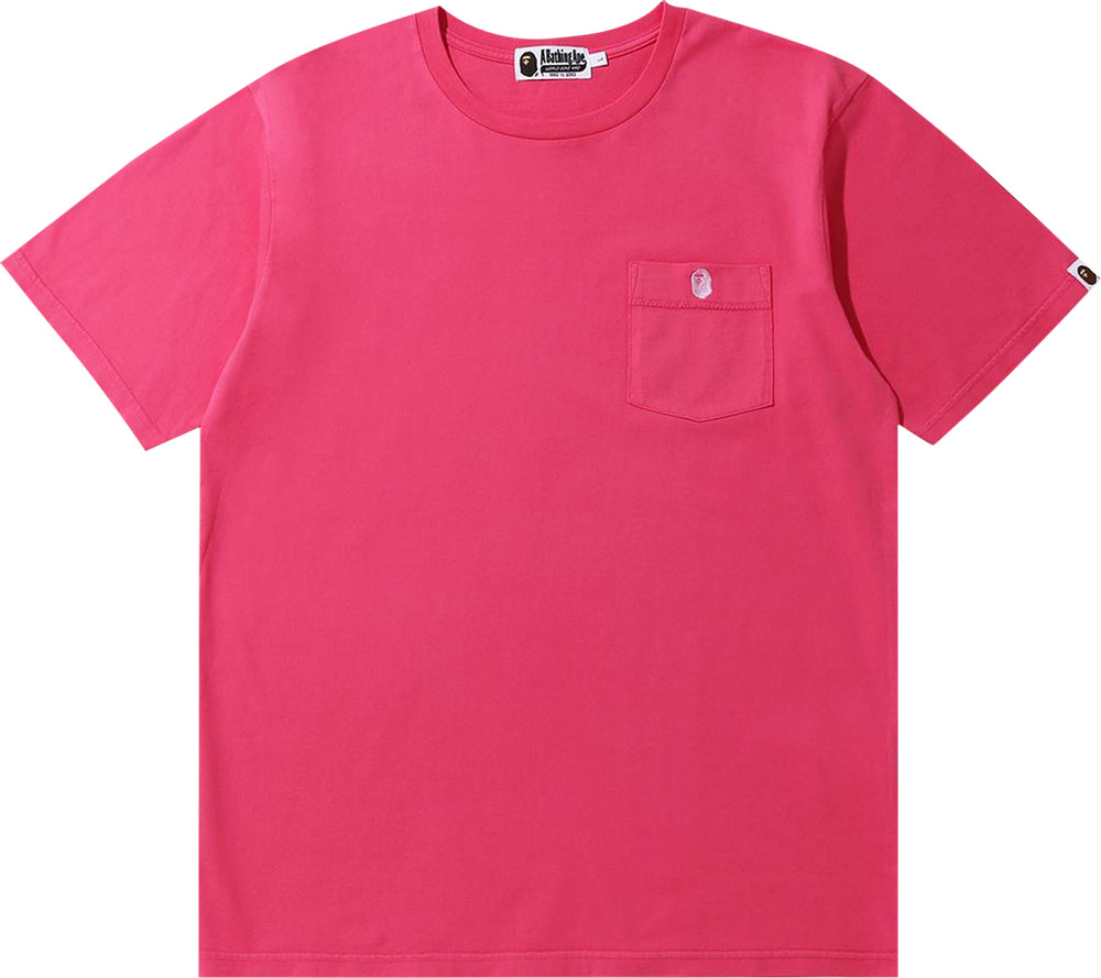 Футболка BAPE A Bathing Ape One Point Pocket Overdye Розовая мужская Размер XL