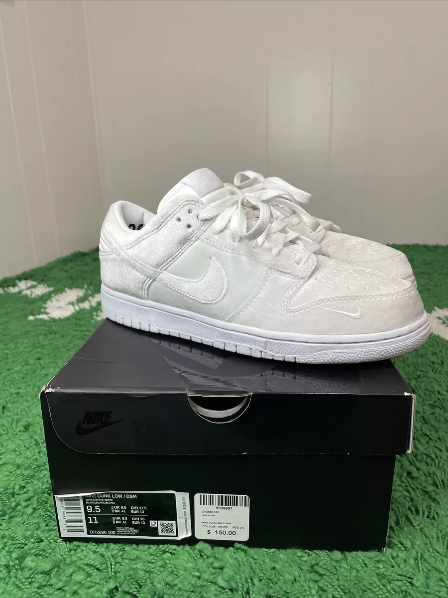 Antecedente Ecología mostrador Size 9.5- Nike Dunk Low x Dover Street Market White Velvet 2022 DH2686-100  | eBay