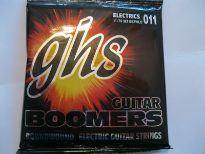 11-50 GHS Strings GHS Boomers Roundwound Electic Guitar Strings Medium GBM 10 Pack