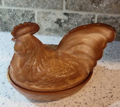 Vintage Fenton 100th Anniversary Rooster On A Nest. 8.5
