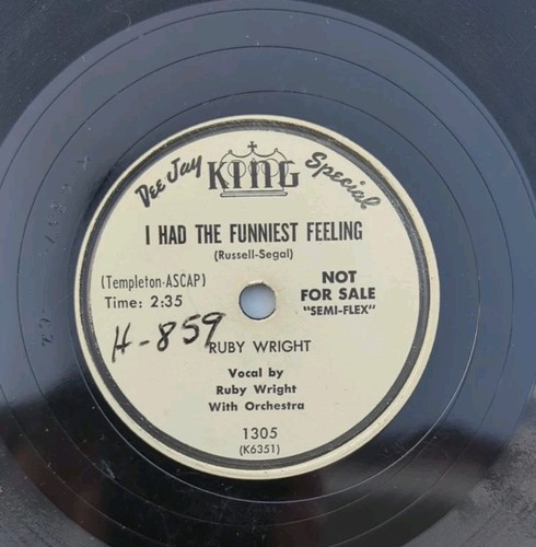 Ruby Wright Tennessee Church Bells / I Had the Funniest Feeling 78 RPM Promo - Picture 2 of 4