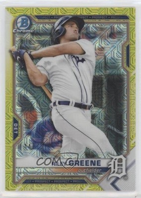 2021 Bowman Mega Box Yellow Mojo Refractor 44/75 Riley Greene #BCP-4 0h29