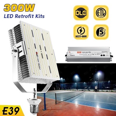 300W LED Shoebox Pole Light Commercial Parking Lot Street Lighting 277-480V Lamp
