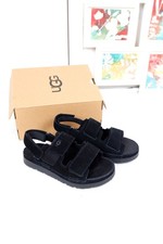 UGG Goldenstar Sandal for Kid genuine suede leather girls boys black soft UK13