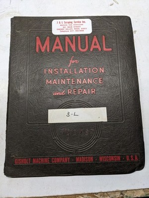 GISHOLT MACHINE SERVICE PARTS LIST CATALOG MANUAL 3L TURRET LATHE 1940 SHOP TOOL
