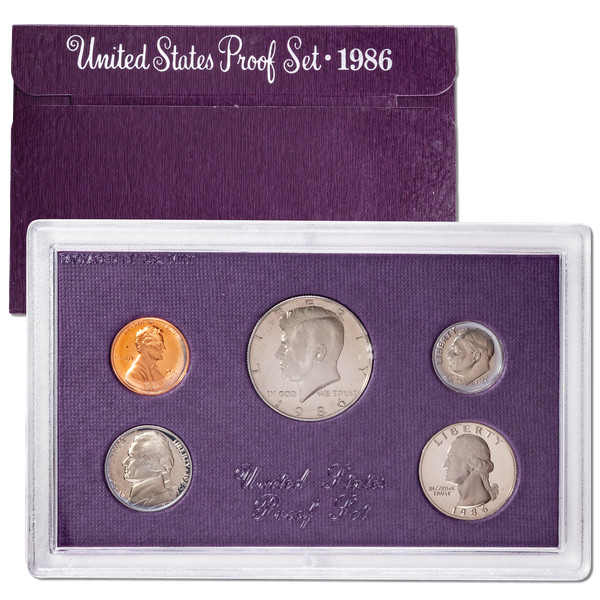 1986 S PF Proof Set U.S Mint Original Government Packaging OGP COA COIN SET#7866