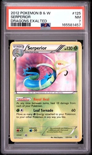 Pokemon Serperior Dragons Exalted Holo Secret Rare 125/124 PSA 7
