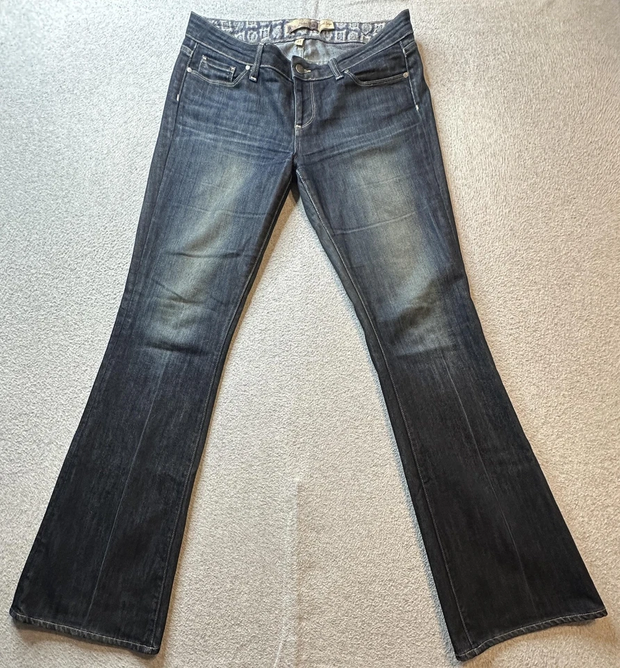 Paige Laurel Canyon Jeans Womens 31 Dark Wash Bootcut Made USA Style 0102-6057 - Image 2 of 4