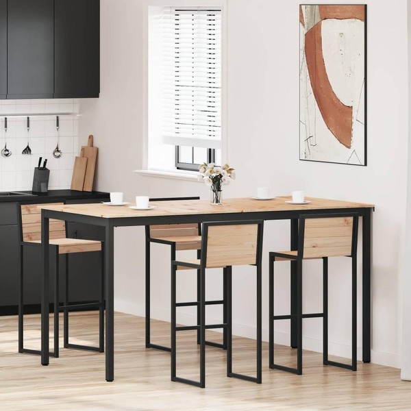 Bartisch 200 X 100 X 105 Cm Massives Kiefernholz Natur-image