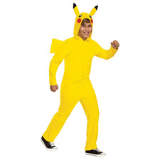 DISGUISE OFFICIAL PIKACHU COSTUME HOODED JUMPSUIT KIDS MEDIUM 7-8 NEW