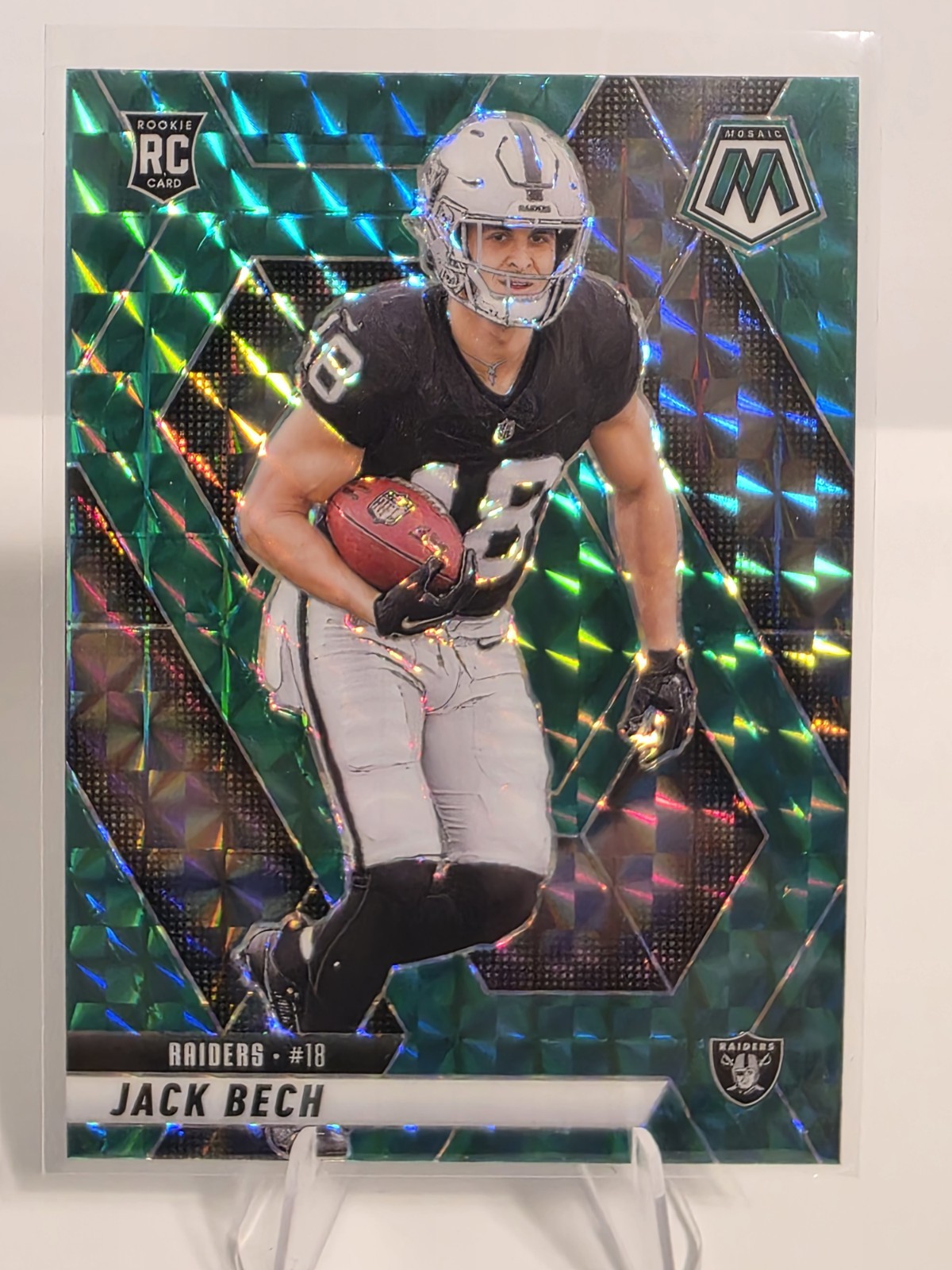 2025 Panini Mosaic - Rookies Jack Bech #349 Green Mosaic Prizm (RC)