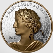 PAX Peace Dollar 2024 CANADA Gold Gilded 1oz. 9999 Pure Silver UHF $1 Coin🍁🔥