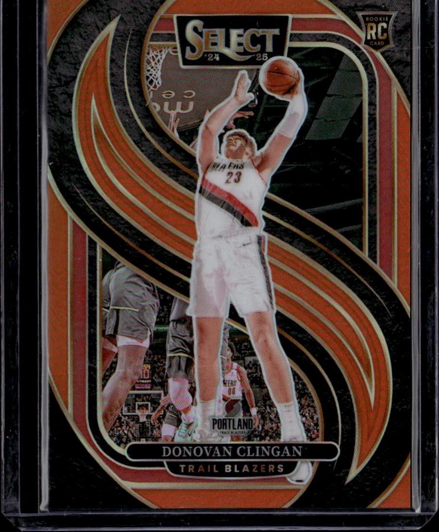 2024-25 Panini Select #199 Donovan Clingan Orange Prizm #/65