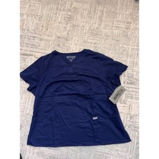 Grey's Anatomy by Barco Indigo Blue Junior Scrub Top - Size 2XL - NWT