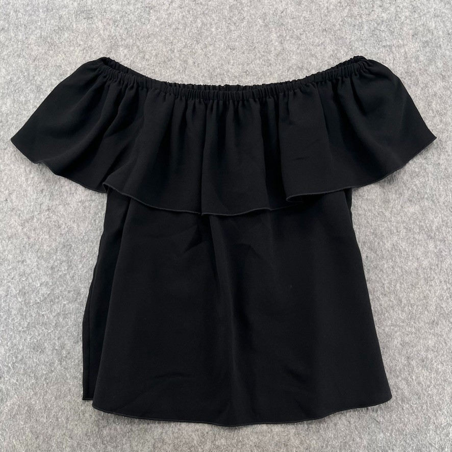 Aritzia Wilfred Promener Off the Shoulder Blouse Ruffle Black Size M