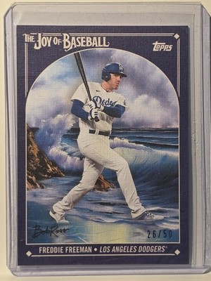 2023 Topps X Bob Ross Joy of Baseball - Freddie Freeman #70 Prussian Blue 26/50
