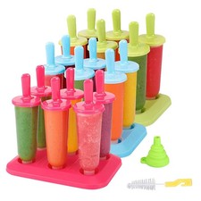 BAKHUK Popsicle Molds 3 Sets Ice Pop Maker with Funnel colorful