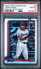 2025 TOPPS CHROME UPDATE 2025 ALL STAR GAME 39 JAMES WOOD RC REFRACTOR PSA 10