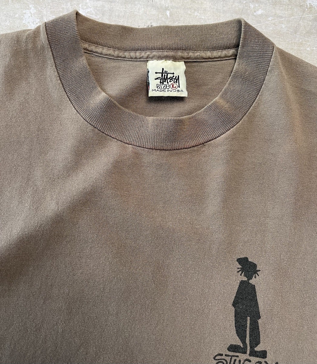 Vintage 90s Stussy Shadowman T-Shirt Made in USA Skate Surf Tee