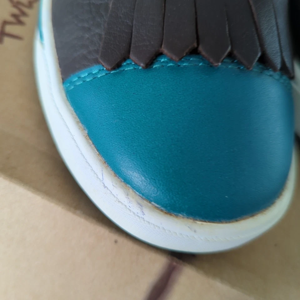 Zapatos Twisted X para mujer 7,5 M negro azul cuero ballet mocasines planos flecos Foto 4 de 4