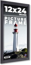 Panoramic Refined Black Picture Frame - UV Acrylic, Backing, Hanging Hardware
