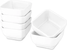 DELLING Ultra-Strong 3 Oz Ceramic Dip Bowls Set, White Dipping Sauce Bowls/Dishe