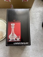 7 Piece - Cristal D’Arques Crystal Cordial Set, 1 decanter and 6 Small glasses