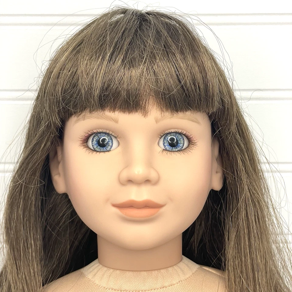 Vintage My Twinn Doll Long Brown Brunette Hair Blue Eyes Poseable 23" Clean 2003 - Image 2 of 4