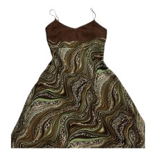 Babydoll Y2K 10 Brown Green Slip dress fairy witchy Midi  Party Cocktail