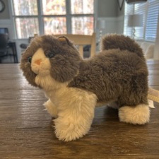 Gund Collectors Classic Gund Realistic Cat Standing Blue Eyes Gray White Fur